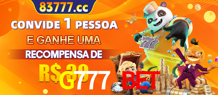 Banner institucional da G777 BET sobre parceria de marcas e criação de uma marca de excelência, apresentando os mascotes de jogos populares como o Fortune Tiger.