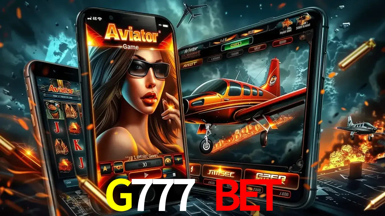 O popular jogo de apostas Aviator exibido em vários celulares e tablets, mostrando a interface emocionante e a ação de voo disponíveis para jogar agora no G777 BET.