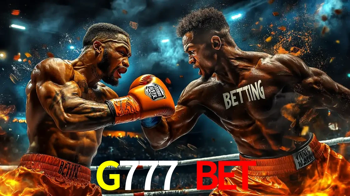 Dois boxeadores em uma luta intensa e explosiva, representando a adrenalina e as oportunidades de apostas em esportes de combate disponíveis na plataforma G777 BET.