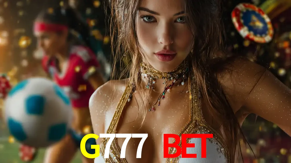 Mulher elegante representando a combinação de glamour e emoção das apostas esportivas, com uma jogadora de futebol ao fundo, destacando a ação no G777 BET.