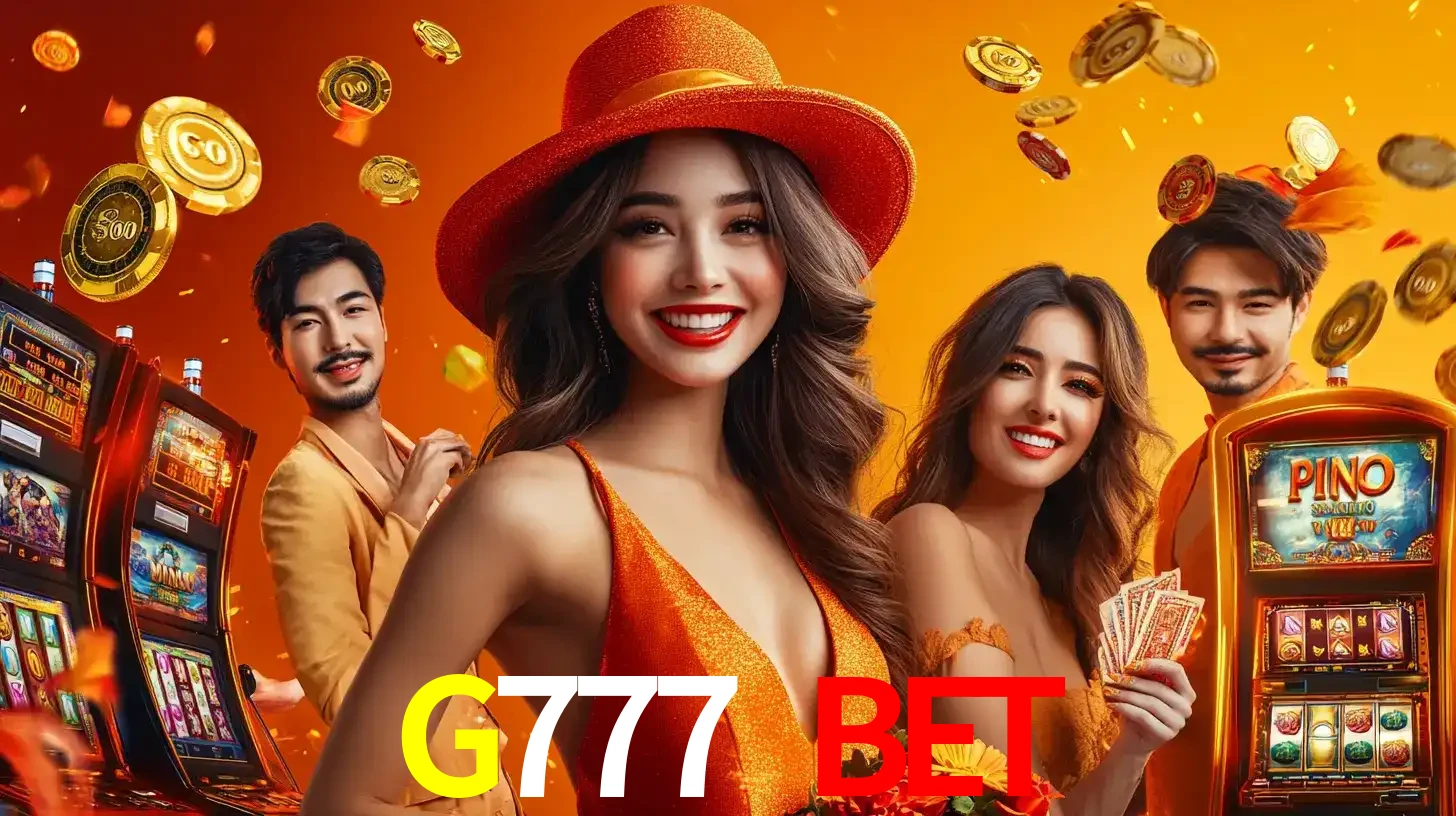 Grupo de amigos asiáticos sorrindo e se divertindo com máquinas de caça-níqueis em um ambiente festivo, celebrando suas vitórias nos jogos de cassino do G777 BET.