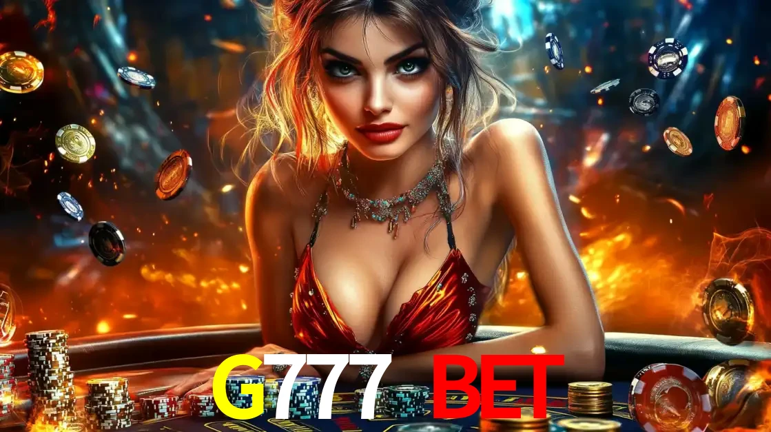 Mulher em uma mesa de cassino com pilhas de fichas e um fundo de fogo, pronta para uma rodada de altas apostas nos jogos de mesa emocionantes do cassino G777 BET.